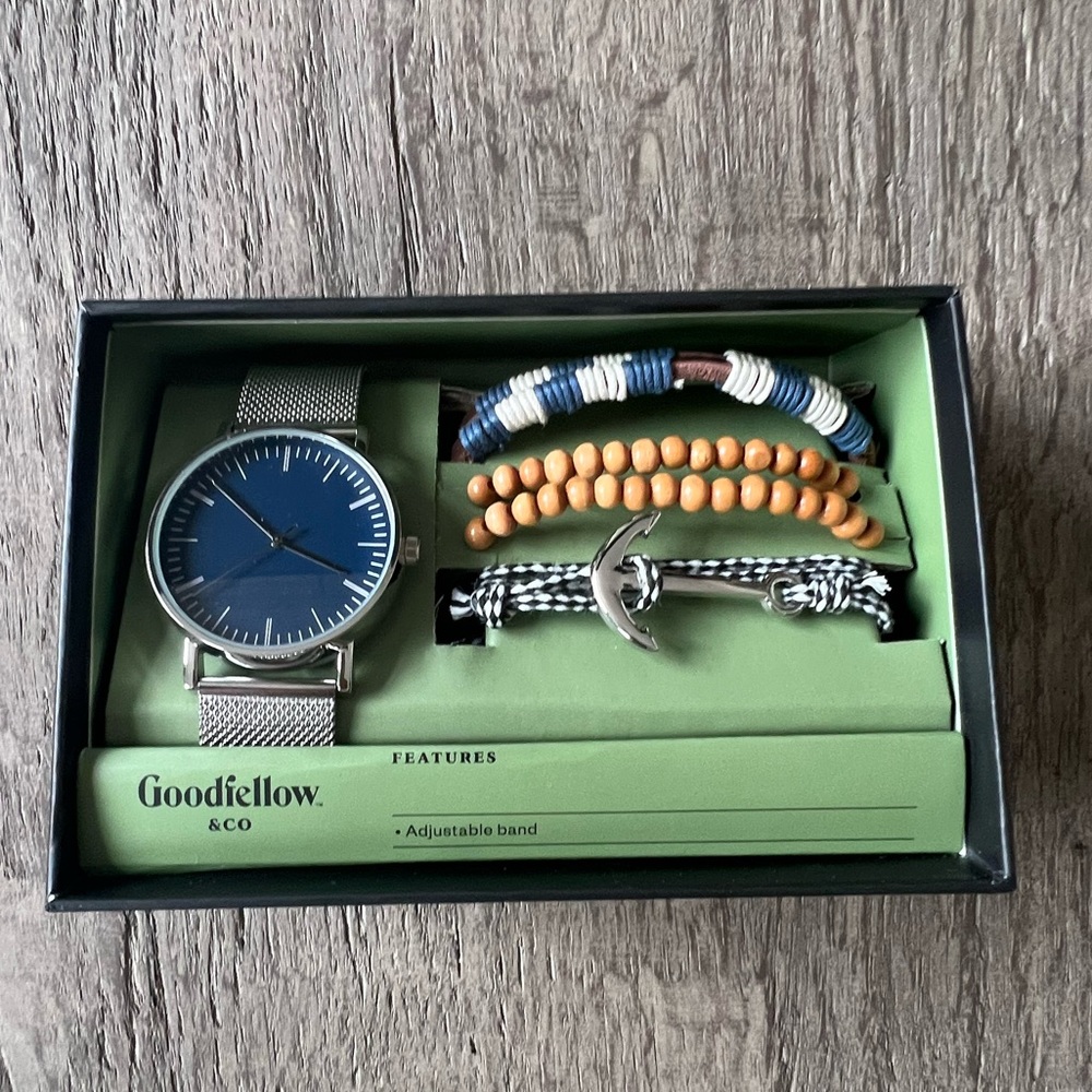 Mens watch and bracelet combo